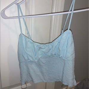 NWOT light blue cropped tank top